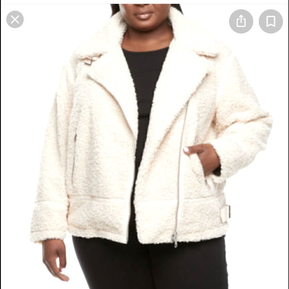 Xl a.n.a nwt reversible sherpa moto motorcycle fur jacket